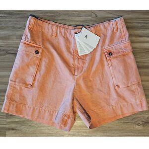 Nike Life Cargo Canvas Shorts Mens Sz 34 Orange FZ6571-225 Cotton 6" Inseam NEW
